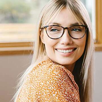 Peepers by PeeperSpecs Women's Bengal Cat-Eye Blue Light Blocking Reading Glasses, Tortoise, 54.9 + 1