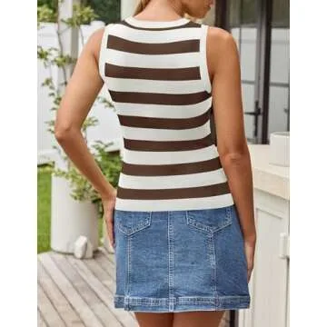 Trendy Knit Striped Tank Top for Summer Style