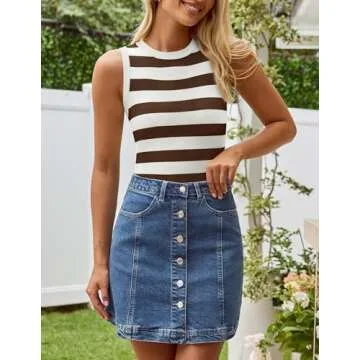 Trendy Knit Striped Tank Top for Summer Style