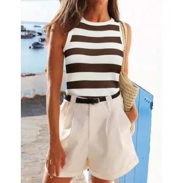 Trendy Knit Striped Tank Top for Summer Style