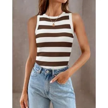 Trendy Knit Striped Tank Top for Summer Style
