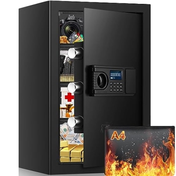 3.8 Cu ft Extra Large Safe Box Fireproof Waterproof, Security Home Safe with Fireproof Bag, LCD Digi...