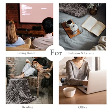 Luxurious Faux Fur Throw Blanket for Couch & Bed