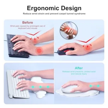 MOKURU Cloud Mouse Pad & Wrist Rest for Comfort