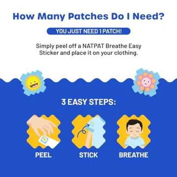 NATPAT Breathe Easy Stickers - Stuffy Patch for Kids and Adults - All-Natural Cold and Allergy Relief for Congestion, Chemical and Drug Free - BuzzPatch Natural Patch (24 Pack)
