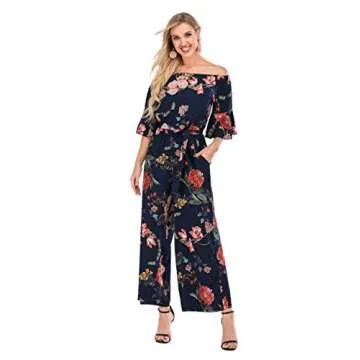 Elegant Floral Off Shoulder Jumpsuit for Women