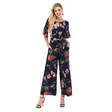 Elegant Floral Off Shoulder Jumpsuit for Women