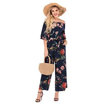 Elegant Floral Off Shoulder Jumpsuit for Women