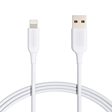 Amazon Basics 2-Pack Fast Charging USB-A to Lightning ABS Durable Charger Cable, MFi Certified for A...