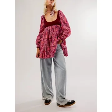 Trendy Women Y2K Floral Mini Dress - Elegant Long Sleeve Style