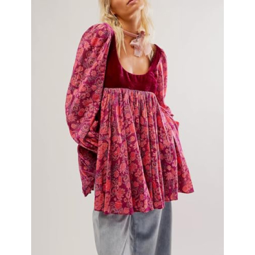 Trendy Women Y2K Floral Mini Dress - Elegant Long Sleeve Style