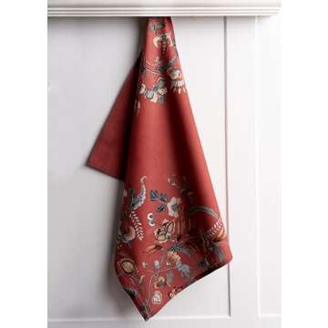 Maison d' Hermine Kitchen Towel 100% Cotton Quick Dry Cleaning Dishtowel for Gifts, Dining, Home, Wedding, Banquet, Buffet, Dalida - Thanksgiving/Christmas (Set of 3)