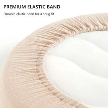 MairMore Muslin Bassinet Sheets for Babies – Soft & Breathable 100% Cotton Fitted Sheets for Oval, Rectangle, Hourglass Bassinet Mattress Pads, 2-Pack (Ivory & Pink)