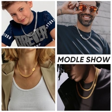 VNOX Silver Cross Necklace for Men – Stylish Hip Hop Jewelry