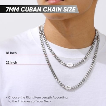 VNOX Silver Cross Necklace for Men – Stylish Hip Hop Jewelry