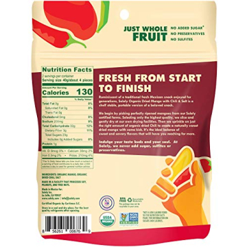 SOLELY Organic Dried Mango Strips with Chili and Salt 2.8 oz
