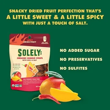 SOLELY Organic Dried Mango Strips with Chili and Salt 2.8 oz