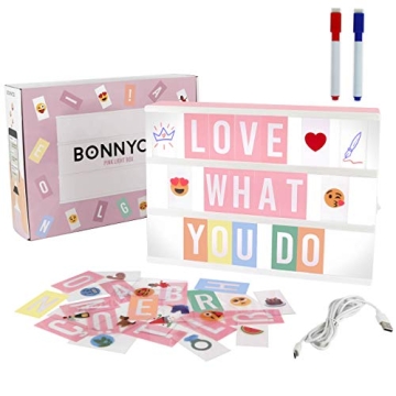 Pink Cinema Light Box 400 Letters Emojis Gift for Girls