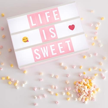 Pink Cinema Light Box 400 Letters Emojis Gift for Girls