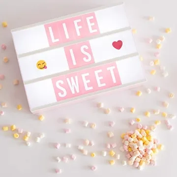 Pink Cinema Light Box 400 Letters Emojis Gift for Girls