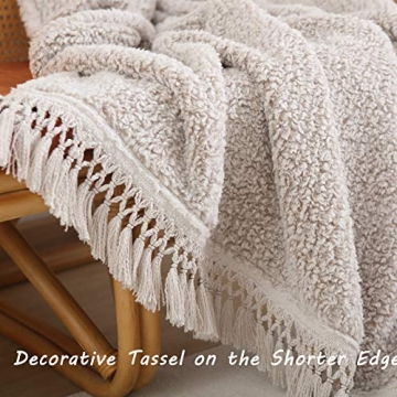 Ultra Soft Cozy Sherpa Blanket with Tassel for All