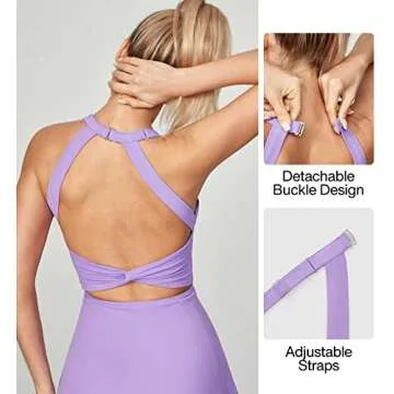 Heathyoga Lavender Tennis Dress with Built-in Shorts