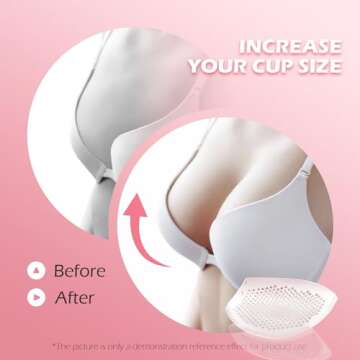 Yofidra Silicone Bra Inserts and Breast Enhancers, Add 2 Cups, Breathable, Reusable,1 Pair