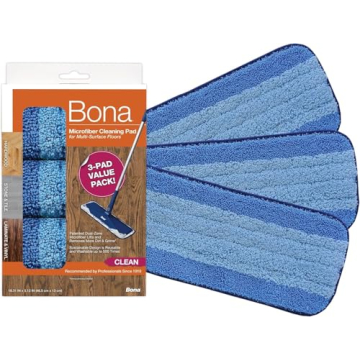 Bona Microfiber Cleaning Pad Set - Eco-Friendly 3 Pack for Efficient Floor Care