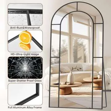 Antok Full Length Floor Mirror - Arched Decorative Design