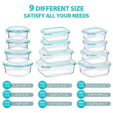 Bayco 24-Piece Glass Food Storage Container Set