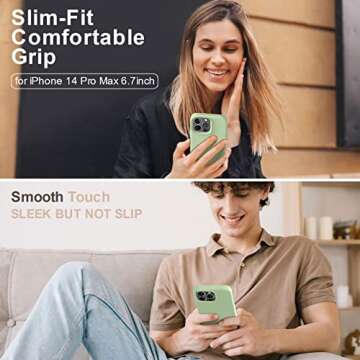 Vooii Compatible with iPhone 14 Pro Max Case, Upgraded Slim Liquid Silicone Case, [Anti-Scratch Soft...