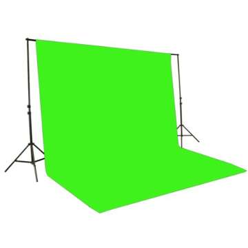 Fancierstudio 2000 Watt Lighting Kit with 10'x12' Chromakey Green Screen and Three Softbox Lights (One with Boom Arm Hairlight Softbox) for Studio Photography and Video Lighting (F9004SB 10x12G)