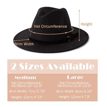 Lisianthus Vintage Fedora Hat for Men and Women