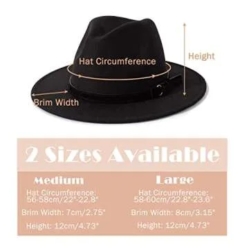 Lisianthus Vintage Fedora Hat for Men and Women