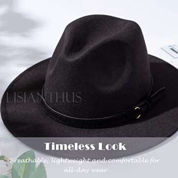 Lisianthus Vintage Fedora Hat for Men and Women