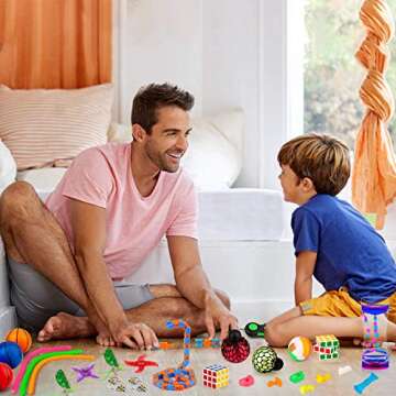 Fidget Toys Set, 43 Pcs Push Bubble Sensory Fidget Toys Sets Stress Relief and Anti-Anxiety Hand Toys for Kids / Adults ADHD ADD Anxiety Autism