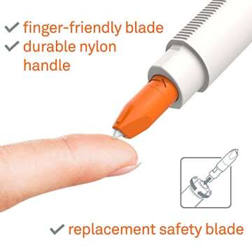 Slice 10416 New Precision Cutter 10416, Craft Cutter, Micro-Ceramic Blade Lasts up to 11x Longer Than Metal, Hobby Knife With Precision Blade, Replaceable Blade