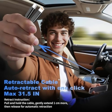 84W 4 in 1 Retractable Car Charger for Fast Charging