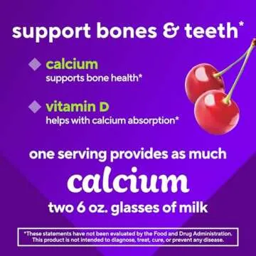 vitafusion Chewable Calcium Gummy Vitamins for Bone and Teeth Support, Fruit and Cream Flavored, America’s Number 1 Gummy Vitamin Brand, 50 Day Supply, 100 Count