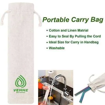 VEHHE Metal Straws Stainless Steel Straws 10.5" Drinking Straws Reusable 4 Set - Ultra Long Rainbow Color-Cleaning Brush for 20/30 Oz for Yeti RTIC SIC Ozark Trail Tumblers (2 Straight|2 Bent|1 Brush)