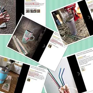 VEHHE Metal Straws Stainless Steel Straws 10.5" Drinking Straws Reusable 4 Set - Ultra Long Rainbow Color-Cleaning Brush for 20/30 Oz for Yeti RTIC SIC Ozark Trail Tumblers (2 Straight|2 Bent|1 Brush)