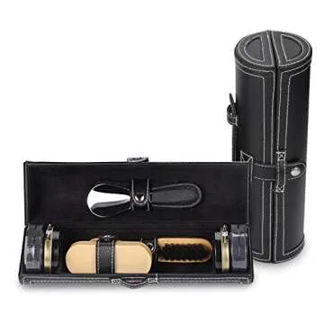 TOCGAMT 11-in-1 Travel Shoe Shine Kit - Compact & Stylish