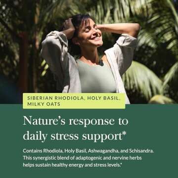 Gaia Herbs Adrenal Health Daily Support - with Ashwagandha, Holy Basil & Schisandra - Herbal Supplement to Help Maintain Healthy Energy and Stress Levels - 60 Liquid Phyto-Capsules (60 Count)