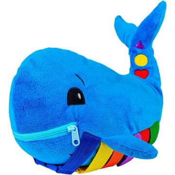 Blue Whale Motor Skills Toy for Toddler Travel Fun