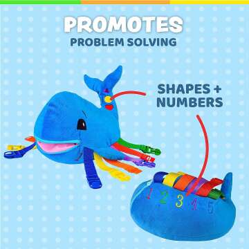 Blue Whale Motor Skills Toy for Toddler Travel Fun