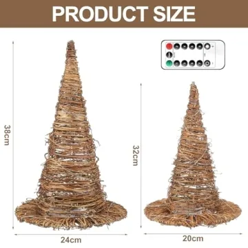 Leinuosen Witch Hat Decor with LED Lights for Halloween