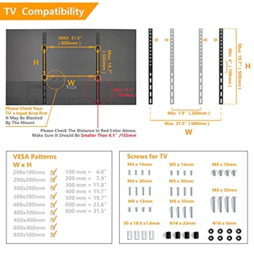 Adjustable TV Stand Mount for 22-65 Inch TVs