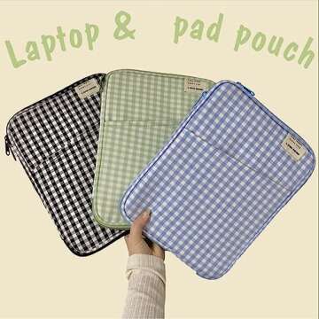 Donloise 11-13Inch Cute Puffy Laptop Sleeve Fairycore Carrying Laptop Bag Cover Kawaii Tablet Liner ...