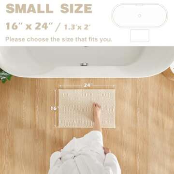 Bathroom Rugs Non Slip Washable, Super Absorbent Thin Bath Mat for Bathroom Small Quick Dry Low Pile...