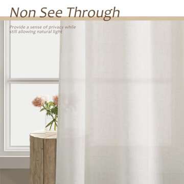 Stylish Cream Linen Curtains Set of 2 for Elegant Living